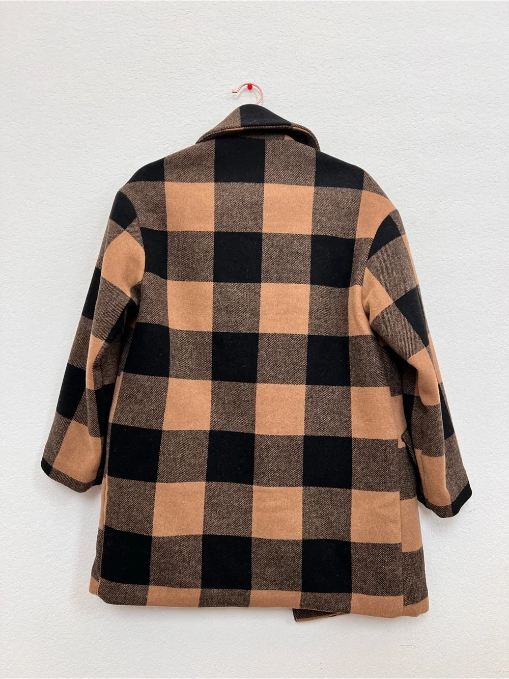 Abercrombie & Fitch Wool Blend Brown Black Plaid Peacoat Jacket Women's XXSP